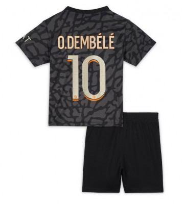 Paris Saint-Germain Ousmane Dembele #10 Tercera Equipación Niños 2023-24 Manga Corta (+ Pantalones cortos)